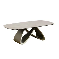 Table basse céramique brillante et pied graphique SYRA