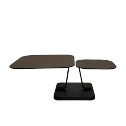 Table basse céramique bronze plateaux déployants LOMBARDIE