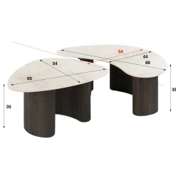 Table basse céramique 3D design organique (x2) MAHAL