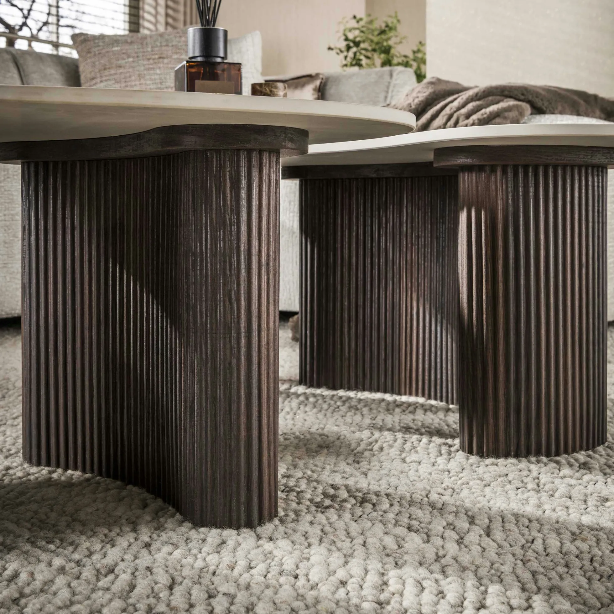 Table basse céramique 3D design organique (x2) MAHAL