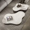 Table basse céramique 3D pied foncé 135 cm (lot de 2) MAHAL