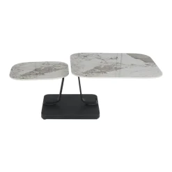 Table basse céramique marbrée plateaux déployants LOMBARDIE