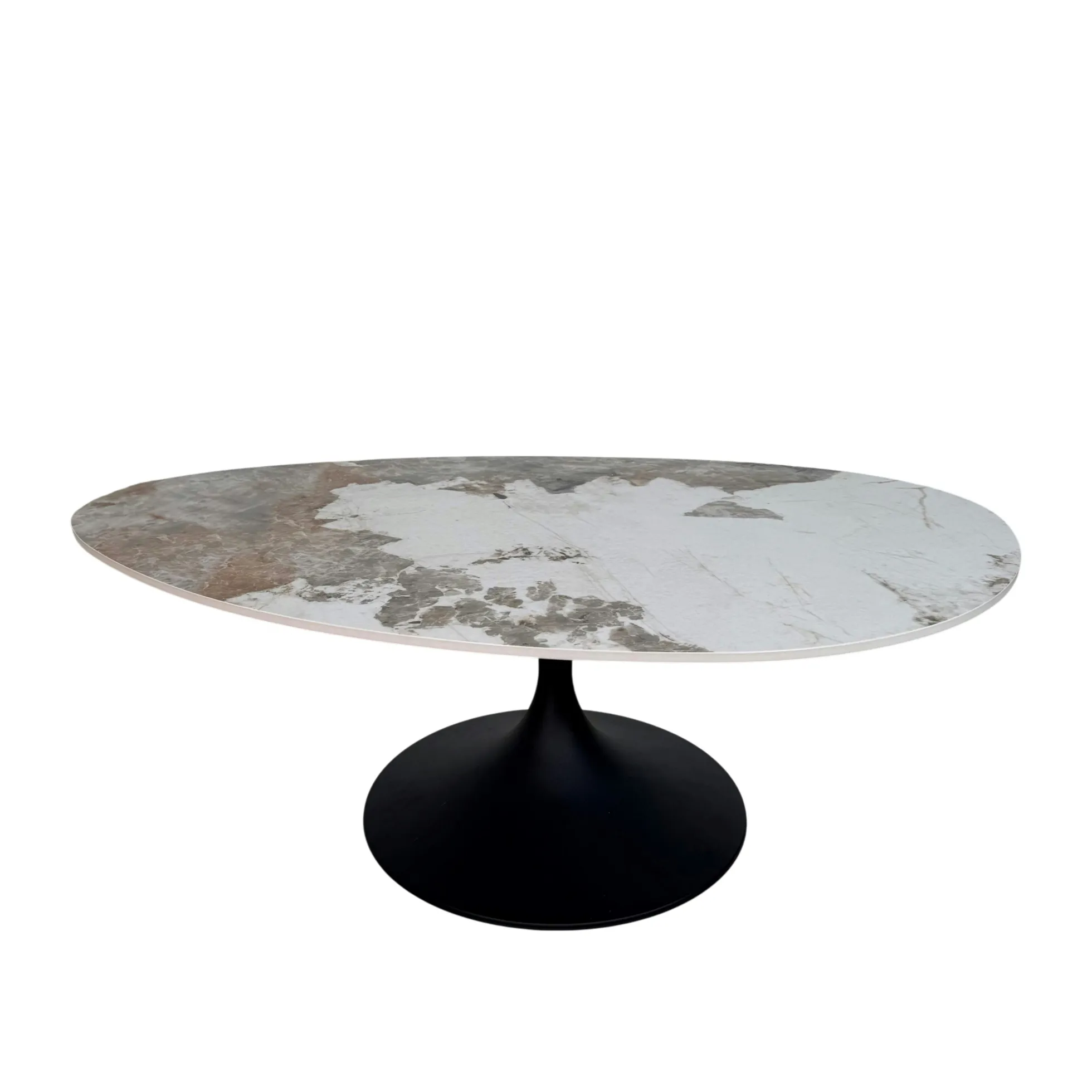 Table basse céramique marbrée, pied tulipe LIGURIE