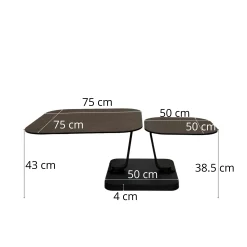 Table basse céramique travertin plateaux déployants LOMBARDIE