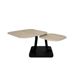 Table basse céramique travertin plateaux déployants LOMBARDIE