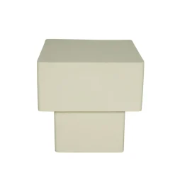 Table basse cube en bois sable à pied central ALMA