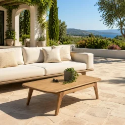 Table basse de jardin 130 cm en teck recyclé ORIA