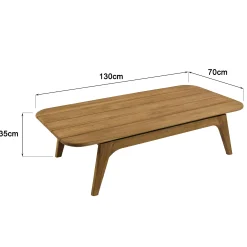 Table basse de jardin 130 cm en teck recyclé ORIA