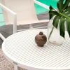 Table basse de jardin en aluminium blanc D 100 cm OSLO