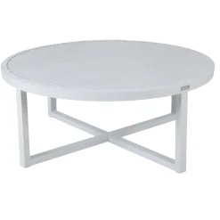Table basse de jardin en aluminium blanc D 100 cm OSLO