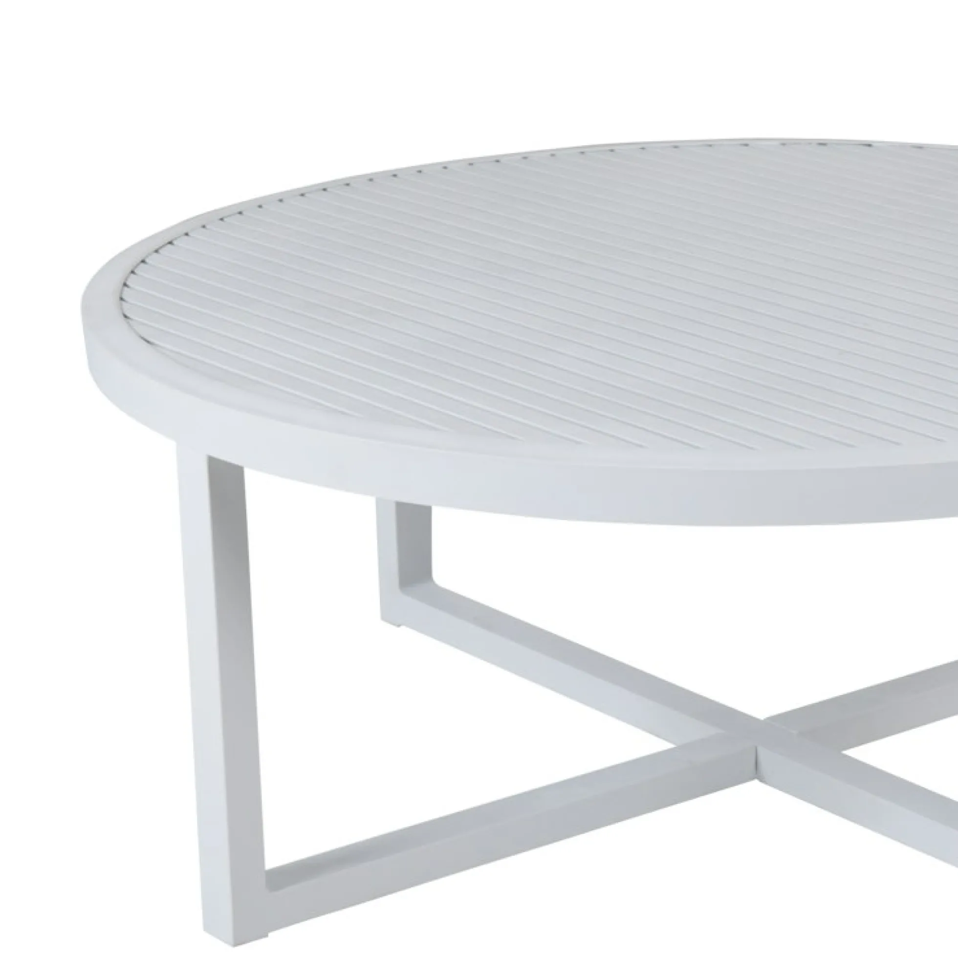 Table basse de jardin en aluminium blanc D 100 cm OSLO