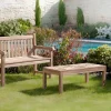 Table basse de jardin en Teck brut massif 100cm SUMMER