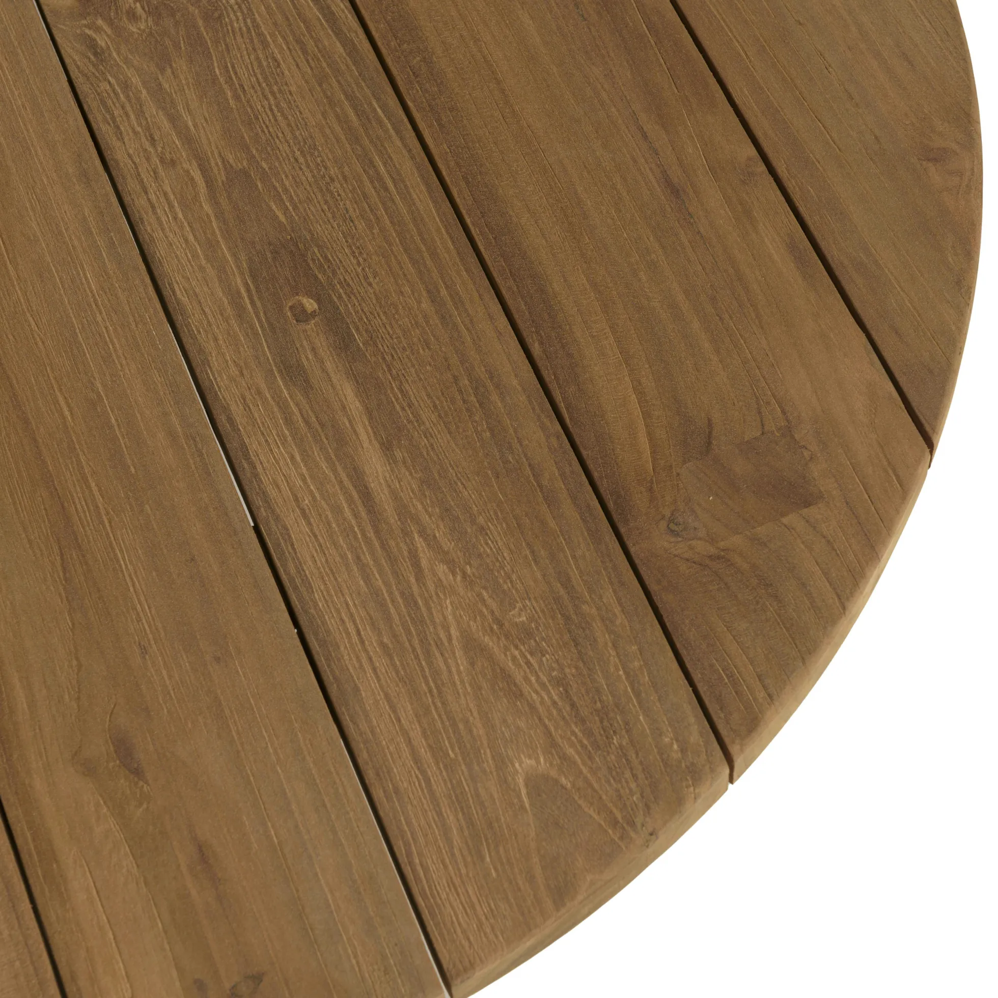 Table basse de jardin ronde en bois de teck recyclé naturel D80 cm SANTO