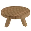 Table basse de jardin ronde teck recyclé naturel MANY