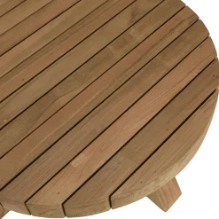 Table basse de jardin ronde teck recyclé naturel MANY