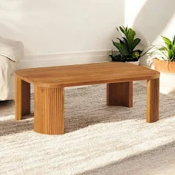 Table basse design chêne rainuré IENA
