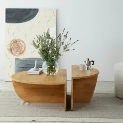 Table basse design en bois clair - 2 modules SITIA