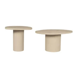 Table basse design organique en bois sable (lot de 2) ALMA