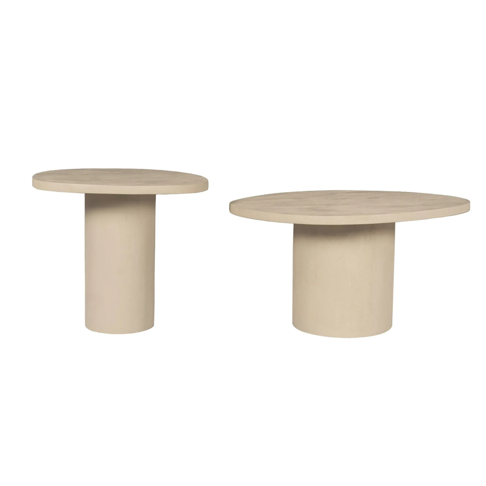 Table basse design organique en bois sable (lot de 2) ALMA