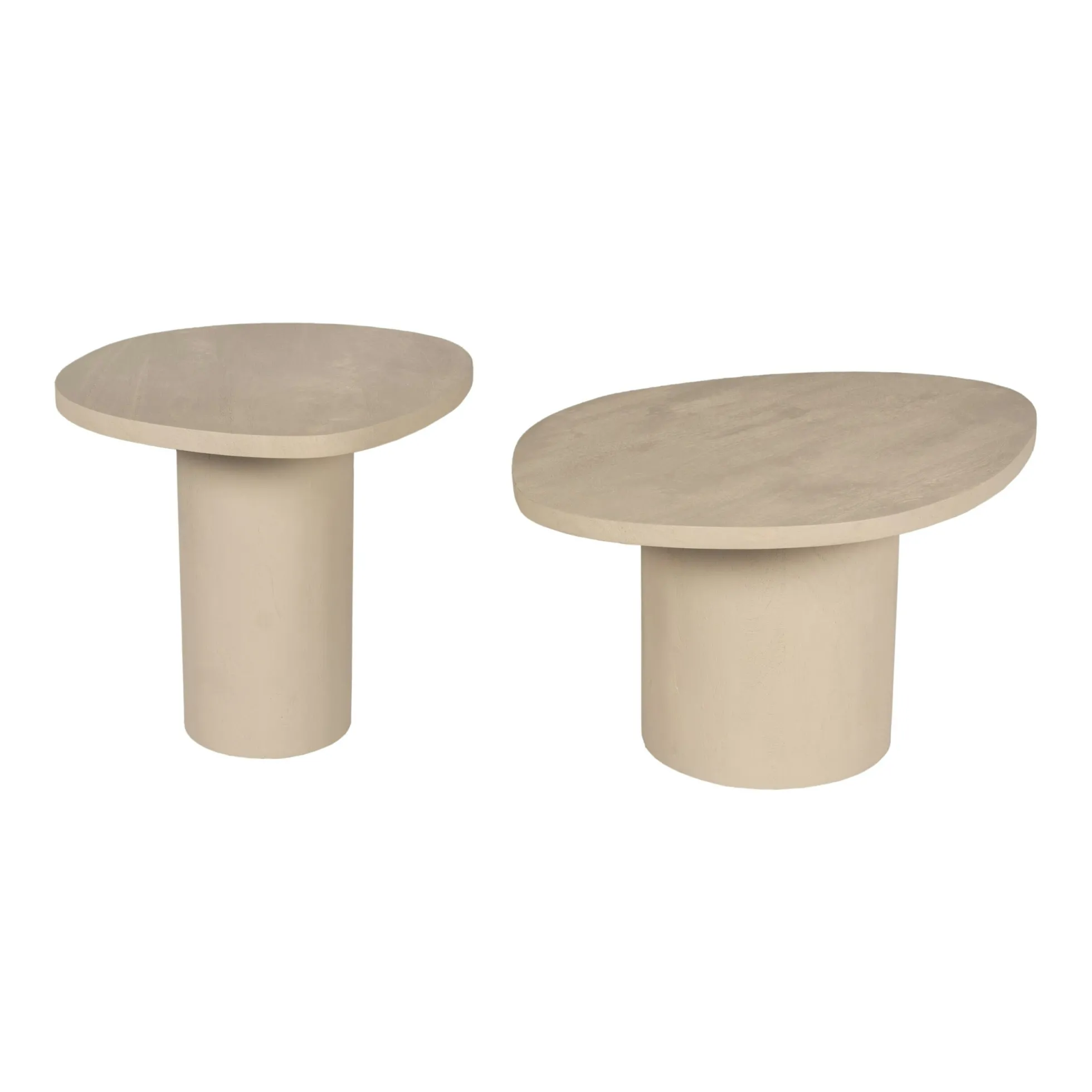 Table basse design organique en bois sable (lot de 2) ALMA
