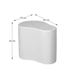 Table basse design organique marbre bois sable 50 cm DUOMO