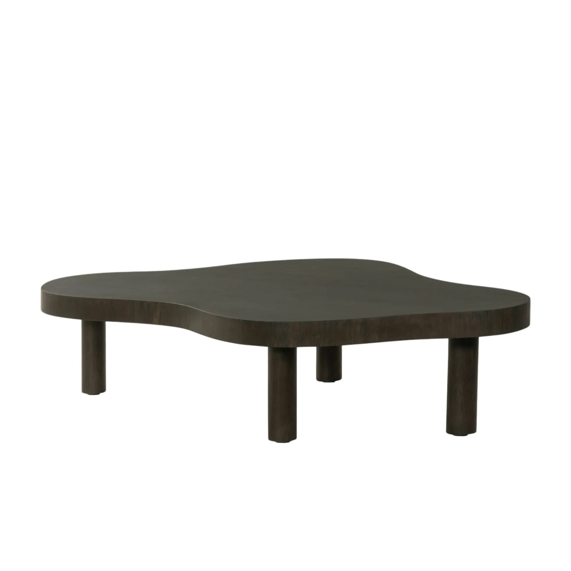 Table basse design organique en chêne brun LOREN