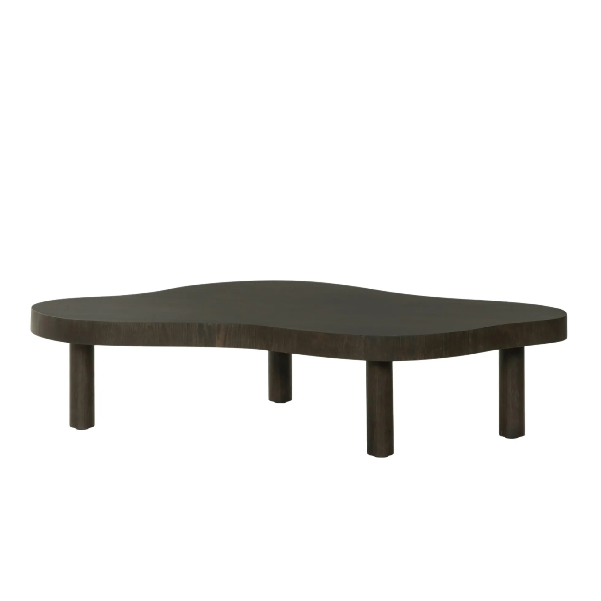 Table basse design organique en chêne brun LOREN