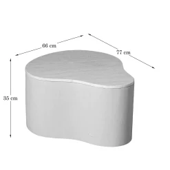 Table basse design organique marbre bois sable 77 cm DUOMO