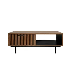 Table basse design teck recyclé 2 tiroirs FANO