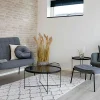Table basse design verre métal noir ø70 cm TULUM
