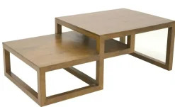 Table basse destructurée Hévéa 130x70x45cm HELENA