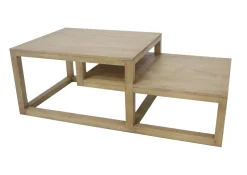 Table basse destructurée Hévéa 130x70x45cm HELENA