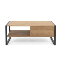 Table basse effet chêne 1 tiroir 1 niche ALVA