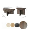 Table basse effet noyer, triangle organique (x2) MARFA