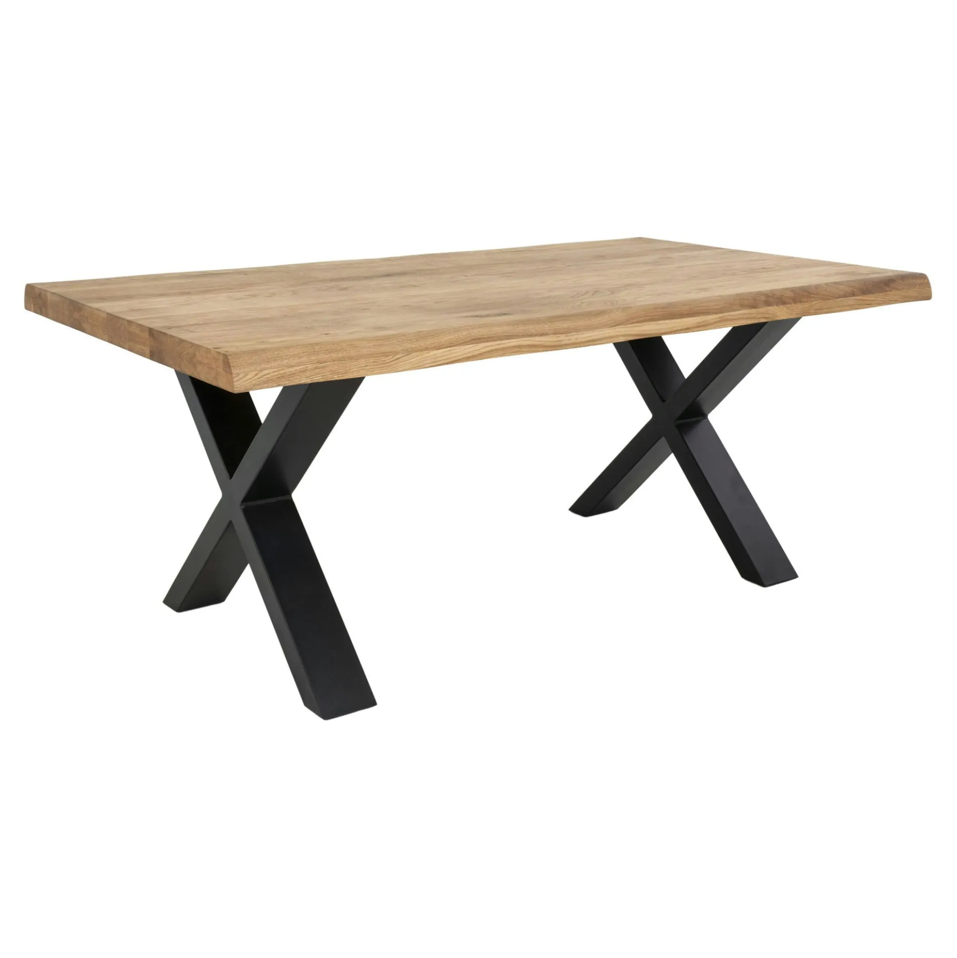 Table basse en bois de chêne blond avec bordures naturelles SAVONE