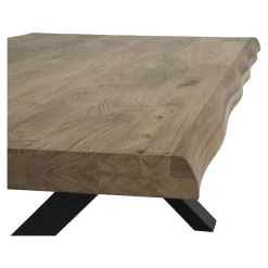 Table basse en bois de chêne brun avec bordures naturelles SAVONE