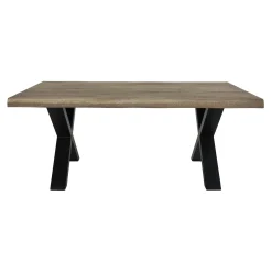 Table basse en bois de chêne brun avec bordures naturelles SAVONE