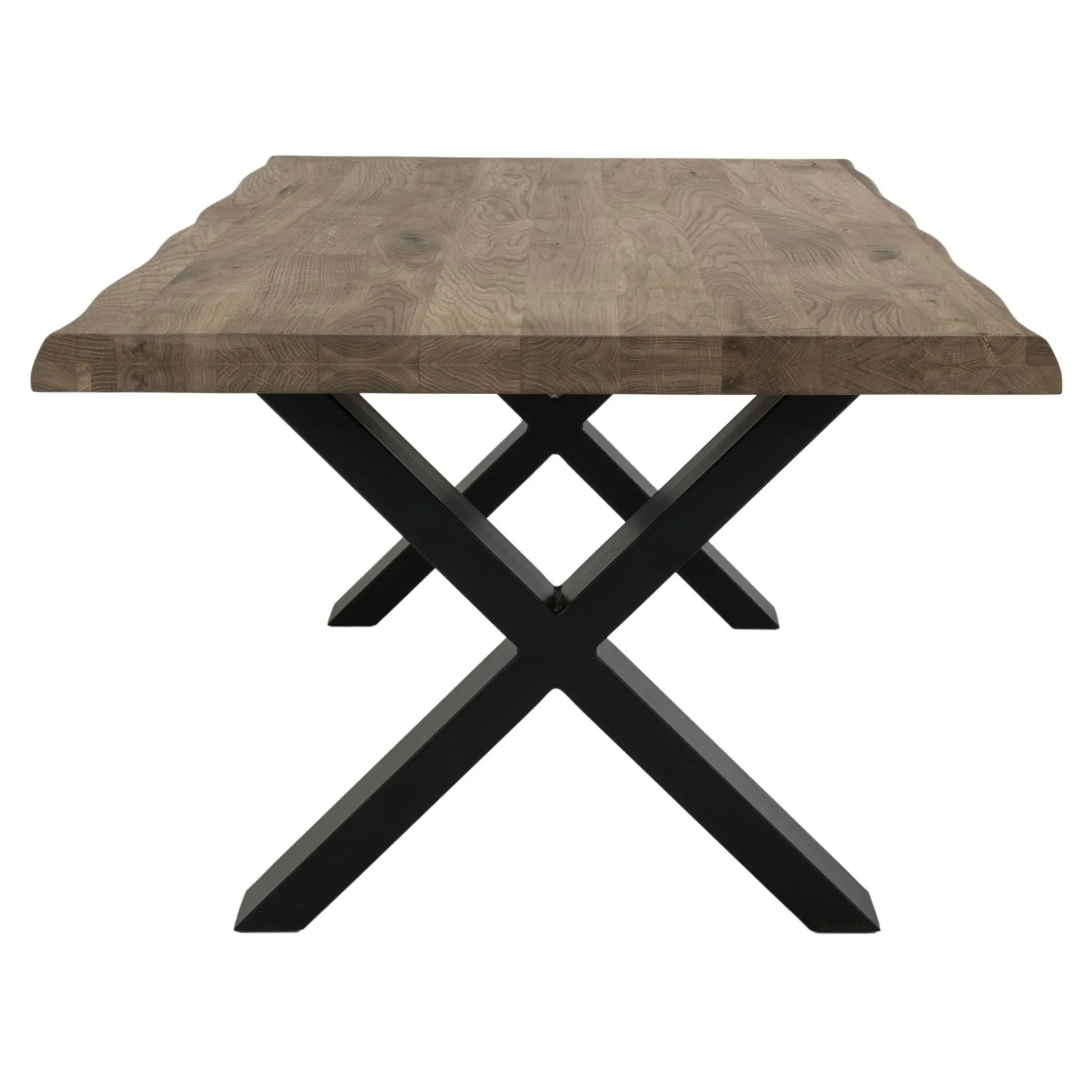 Table basse en bois de chêne brun avec bordures naturelles SAVONE