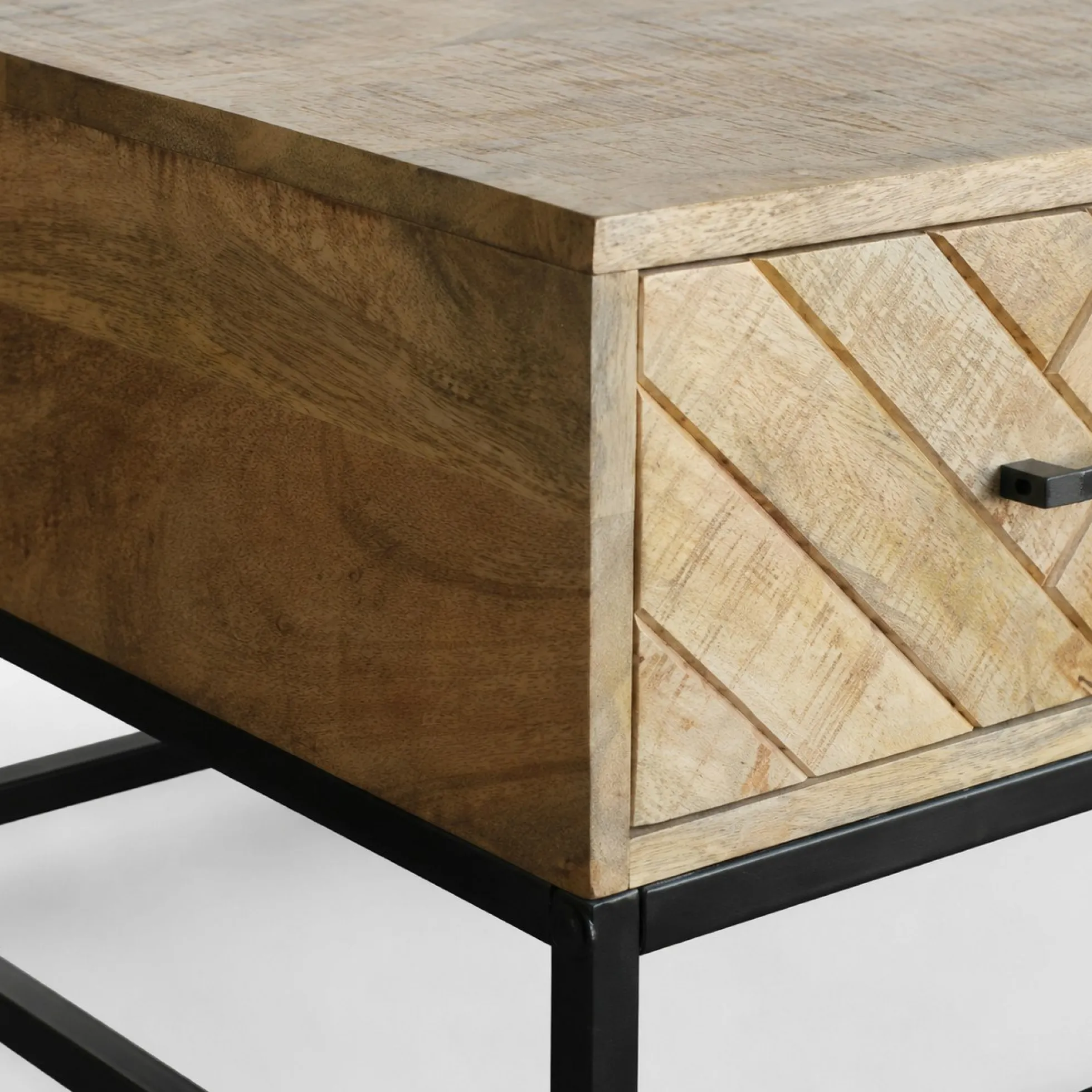 Table basse en bois de manguier 2 tiroirs BRIX