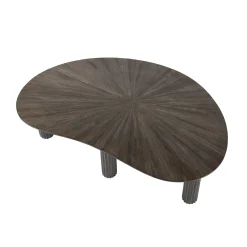 Table basse en bois de teck forme haricot YOGY