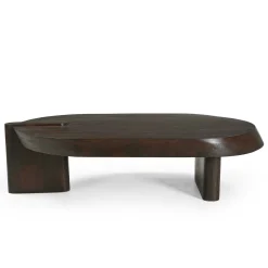 Table basse en bois foncé 2 pieds larges ALMA