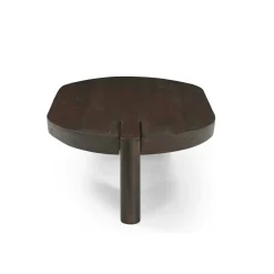 Table basse en bois foncé 2 pieds larges ALMA