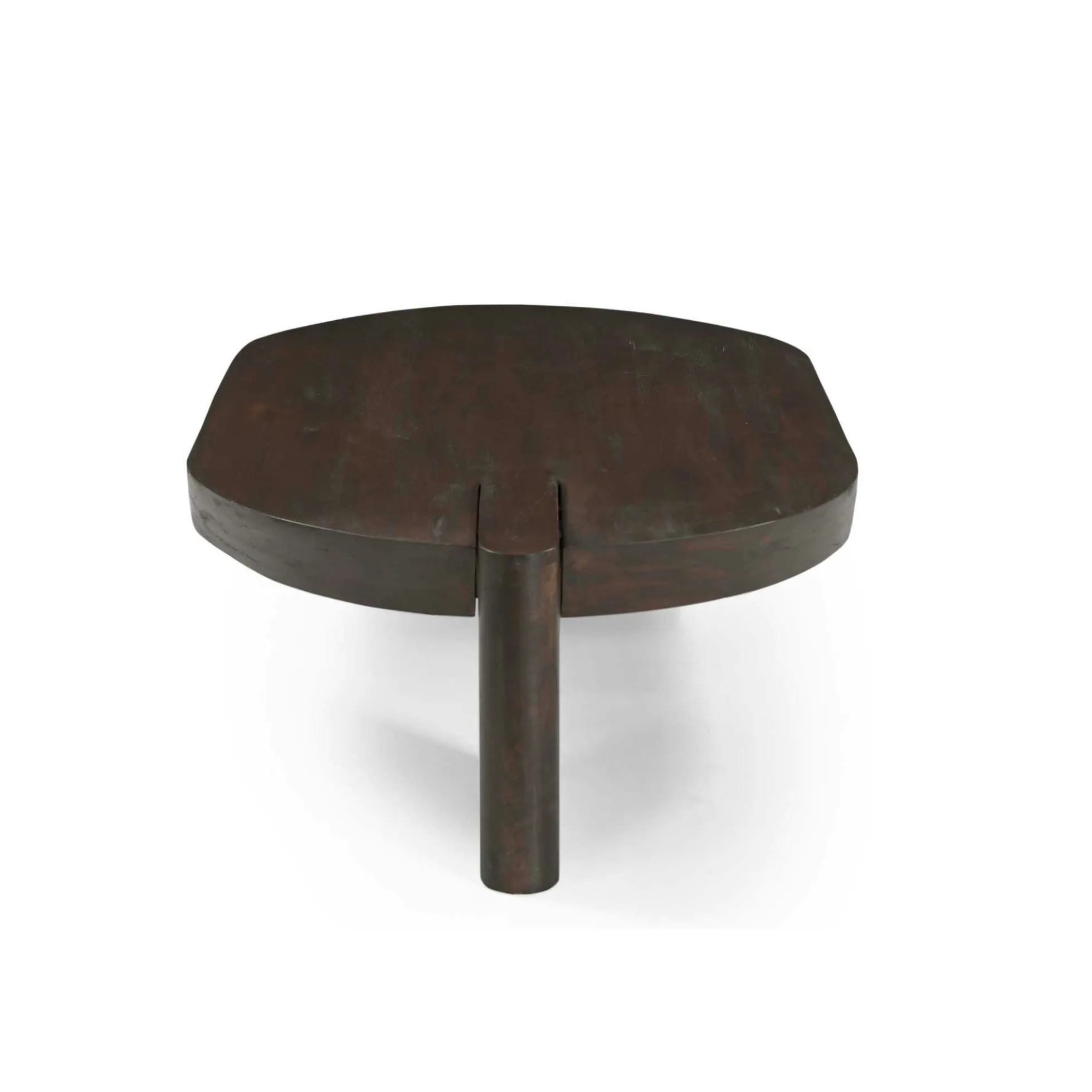 Table basse en bois foncé 2 pieds larges ALMA