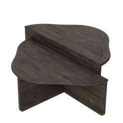 Table basse en bois gris foncé - organique, 2 hauteurs LINARES