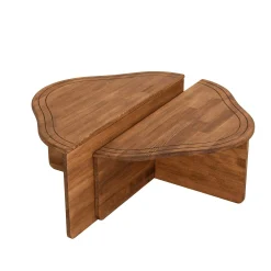 Table basse en bois marron - organique, 2 hauteurs LINARES