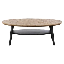 Table basse en bois recyclé FSC motif chevron FAGA