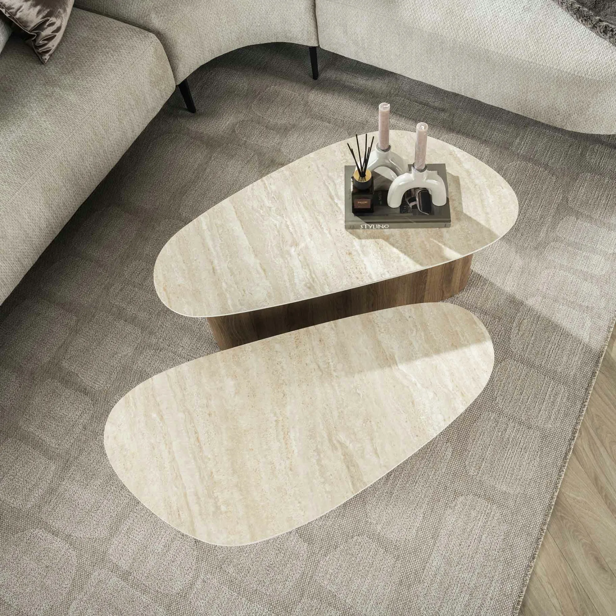 Table basse en céramique forme organique (lot de 2) ASCOLI