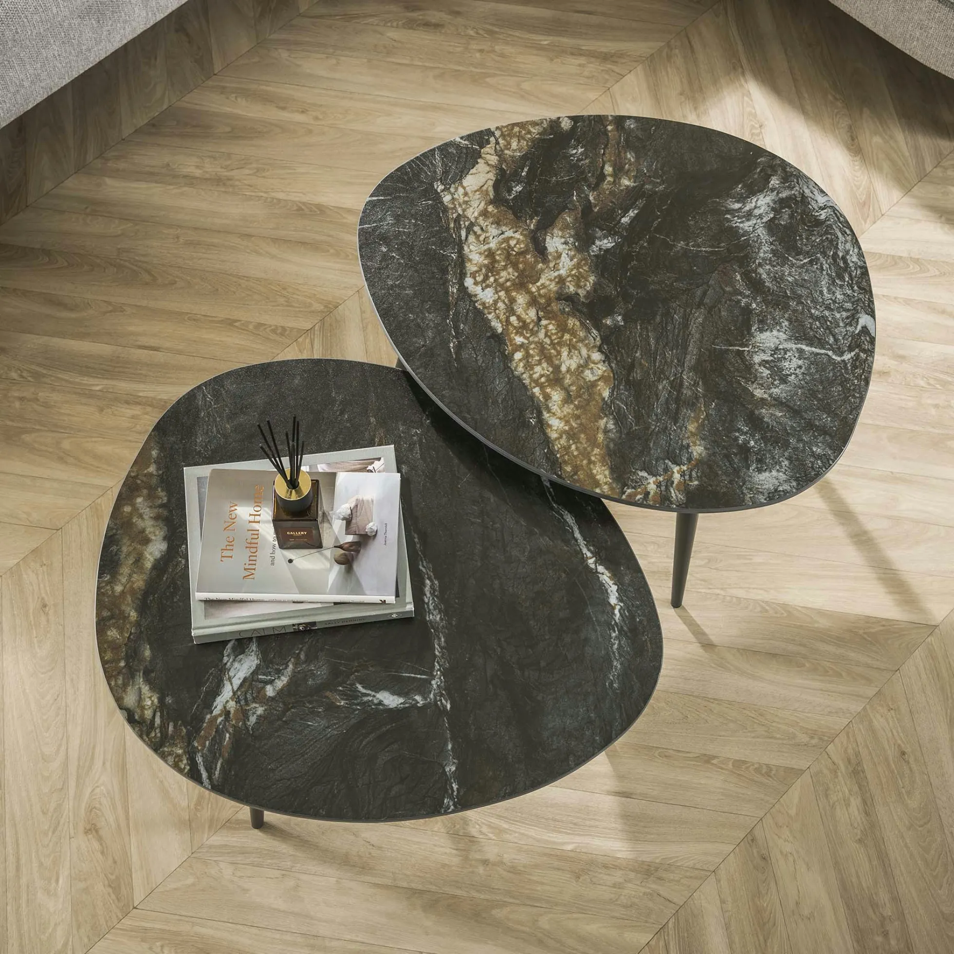 Table basse en céramique forme organique (lot de 2) GALWAY