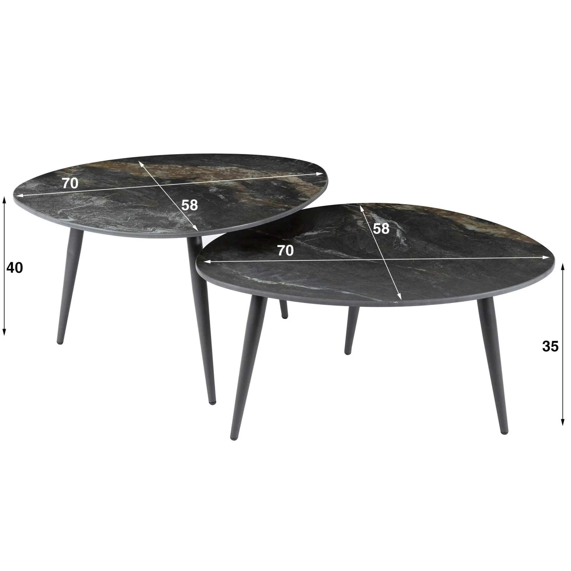 Table basse en céramique forme organique (lot de 2) GALWAY