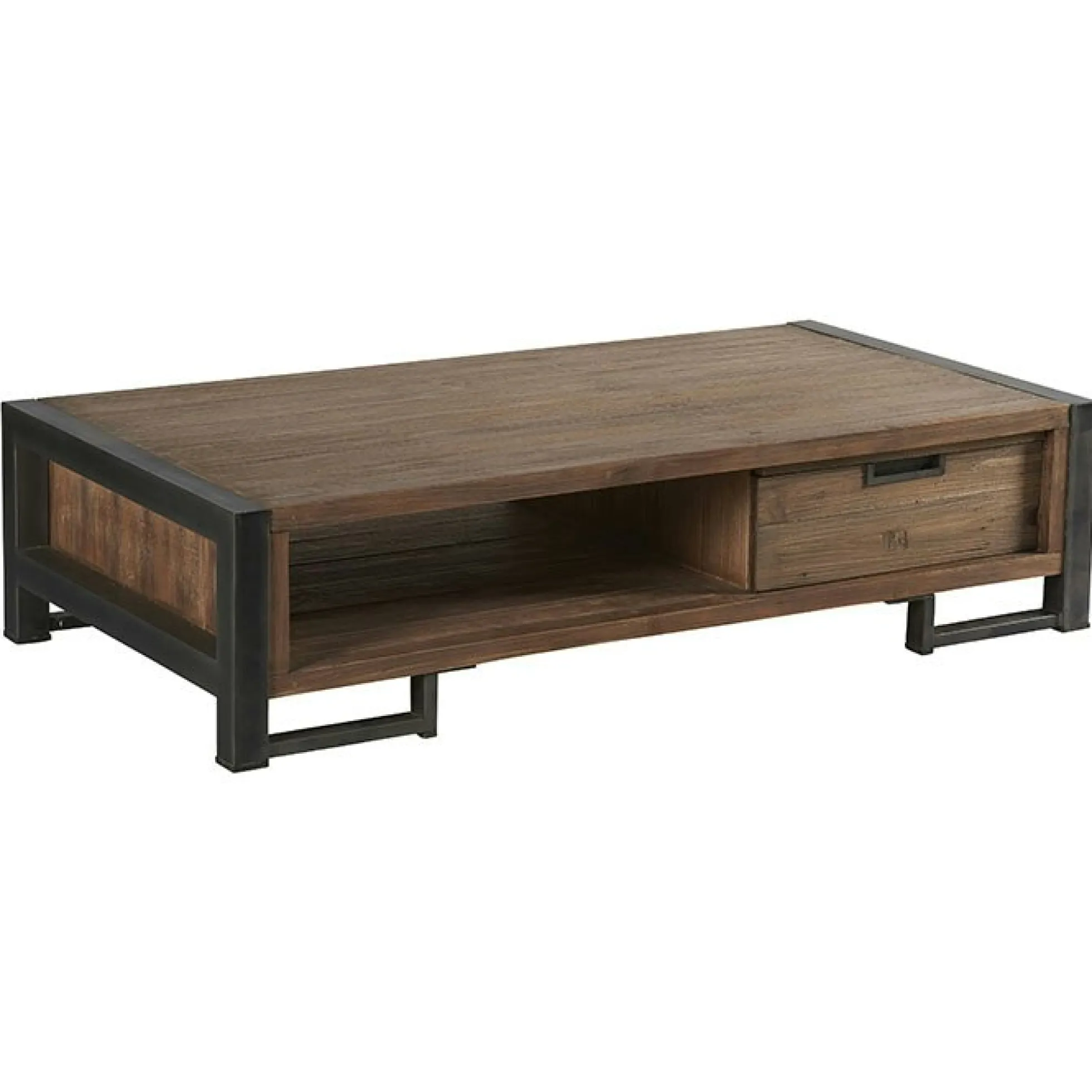 Table basse en teck naturel 2 tiroirs 110x70x35cm CANADA